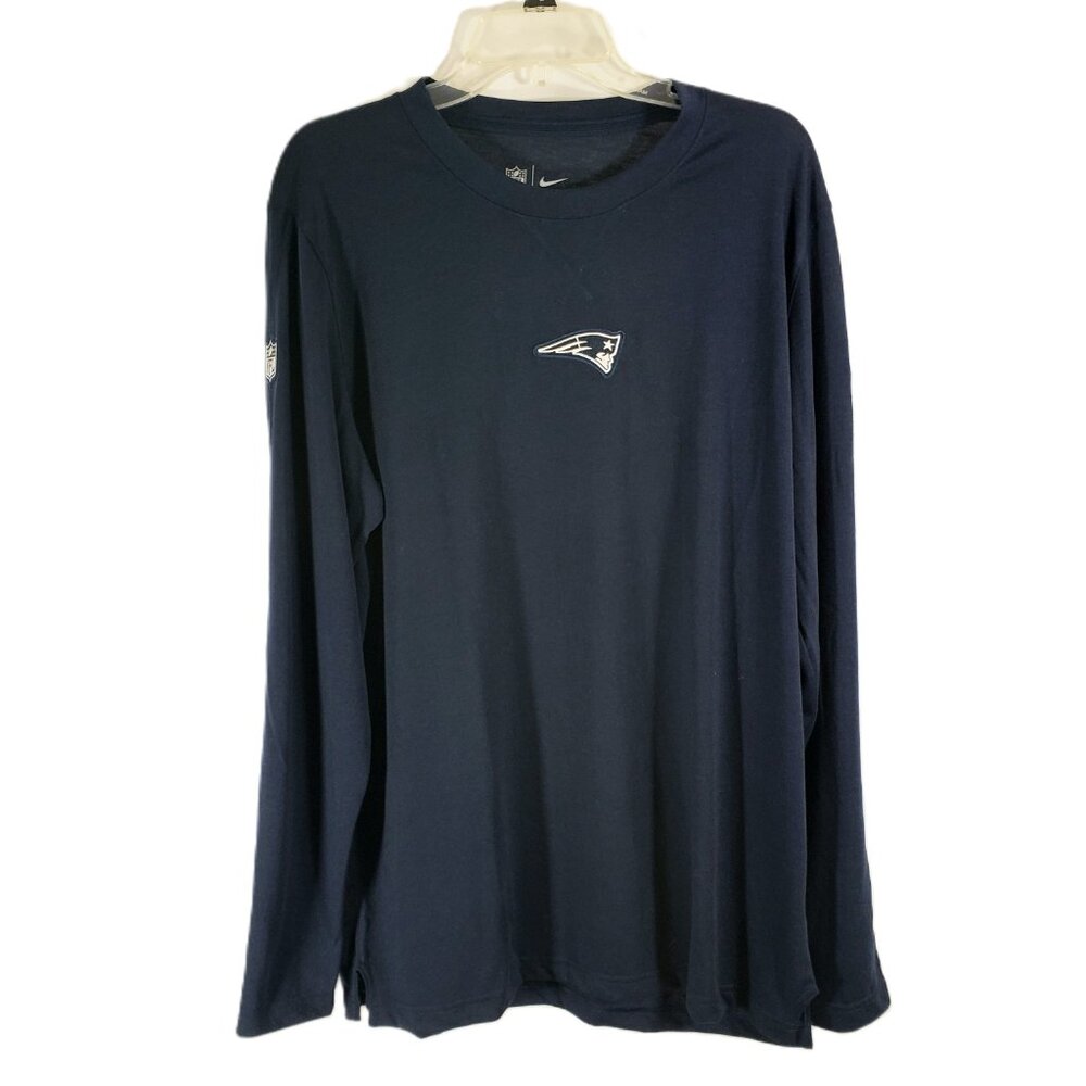 NFL Nike Dri-Fit New England Patriots Long Sleeve Top NWOT Size LARGE Dark Blue